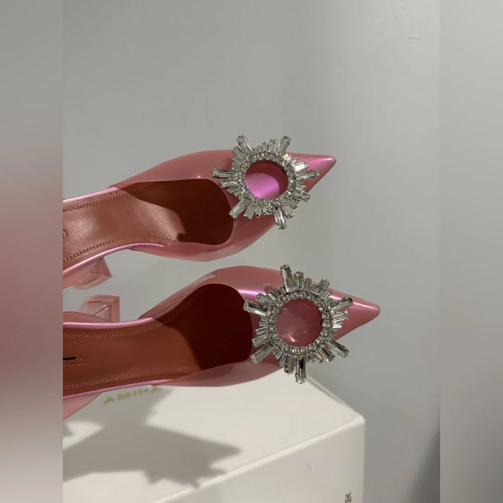 $1105 AMINA MUADDI
Begum sling crystal embellished pink pvc pumps size 36 - Picture 15 of 15